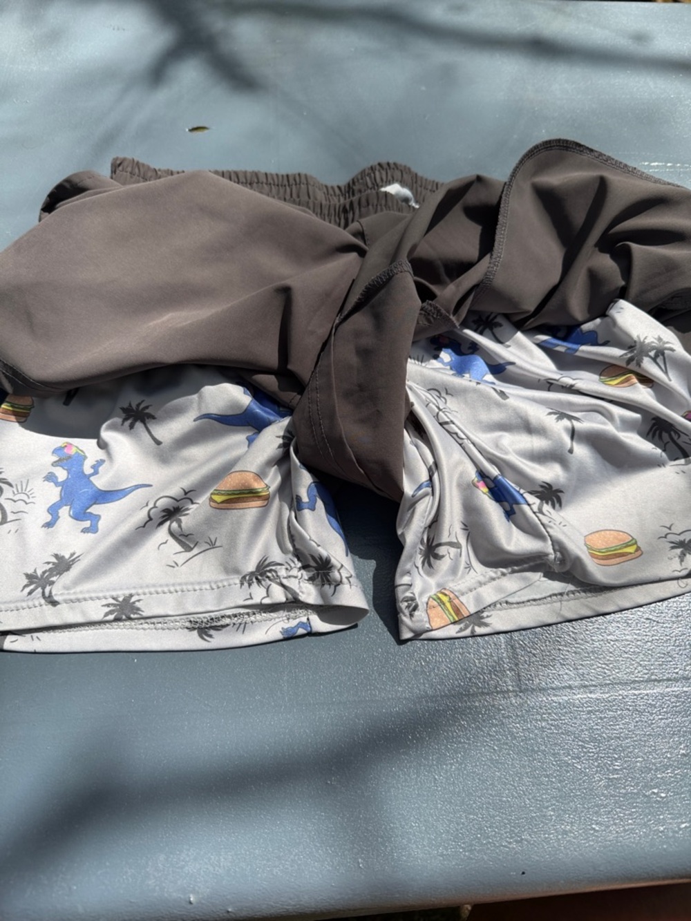 Simply Southern Men's Hybrid Shorts in Taupe Brown - Picture 7 of 8